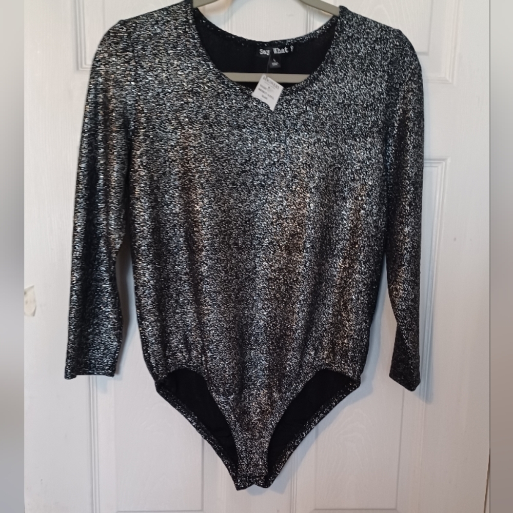 Say What? bodysuit, size L.